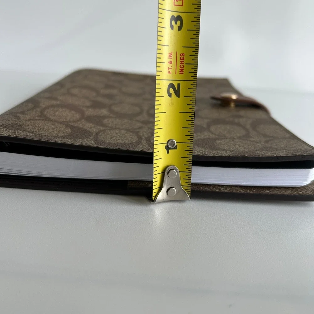 Coach Notebook in Signature Canvas Khaki Brown Leather CZ198 Excellent